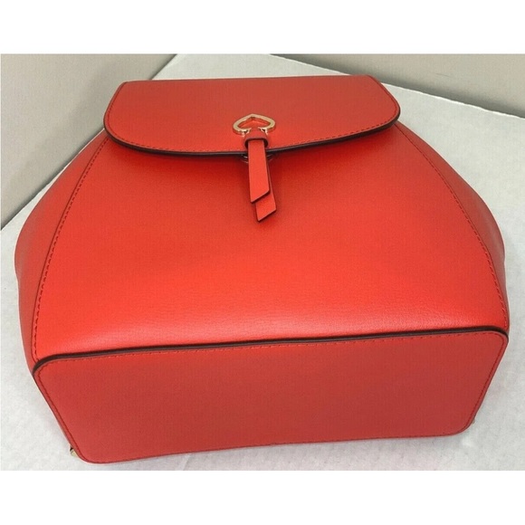 New Kate Spade Adel Medium Flap Backpack Leather Geranium - Picture 6 of 7